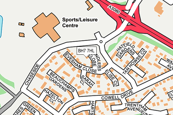 BH7 7HL map - OS OpenMap – Local (Ordnance Survey) BH7 7HL map - OS OpenMap – Local (Ordnance Survey)