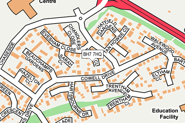 BH7 7HQ map - OS OpenMap – Local (Ordnance Survey) BH7 7HQ map - OS OpenMap – Local (Ordnance Survey)