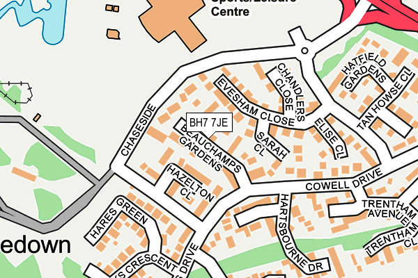 BH7 7JE map - OS OpenMap – Local (Ordnance Survey)