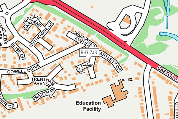BH7 7JR map - OS OpenMap – Local (Ordnance Survey) BH7 7JR map - OS OpenMap – Local (Ordnance Survey)