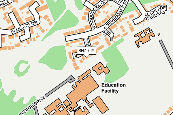 BH7 7JY map - OS OpenMap – Local (Ordnance Survey) BH7 7JY map - OS OpenMap – Local (Ordnance Survey)