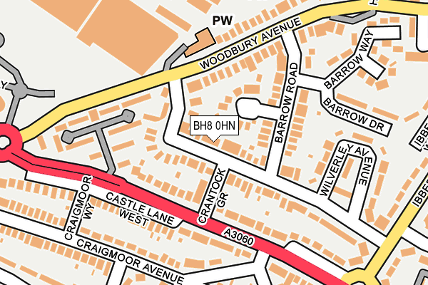 BH8 0HN map - OS OpenMap – Local (Ordnance Survey)