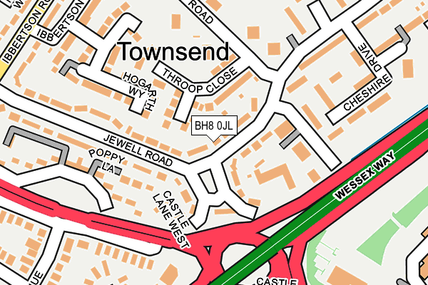 BH8 0JL map - OS OpenMap – Local (Ordnance Survey)