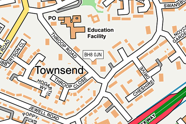 BH8 0JN map - OS OpenMap – Local (Ordnance Survey)