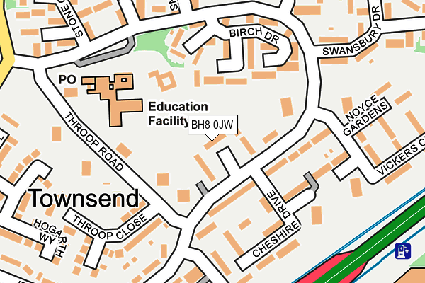 BH8 0JW map - OS OpenMap – Local (Ordnance Survey) BH8 0JW map - OS OpenMap – Local (Ordnance Survey)