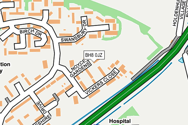 BH8 0JZ map - OS OpenMap – Local (Ordnance Survey) BH8 0JZ map - OS OpenMap – Local (Ordnance Survey)