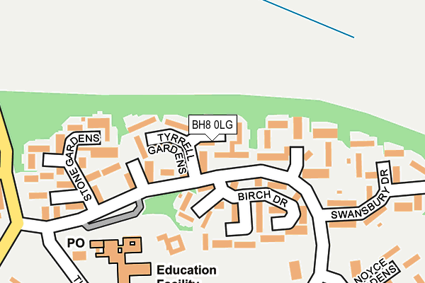 BH8 0LG map - OS OpenMap – Local (Ordnance Survey) BH8 0LG map - OS OpenMap – Local (Ordnance Survey)