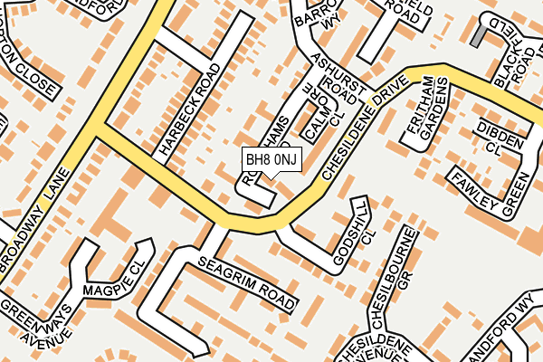 BH8 0NJ map - OS OpenMap – Local (Ordnance Survey) BH8 0NJ map - OS OpenMap – Local (Ordnance Survey)