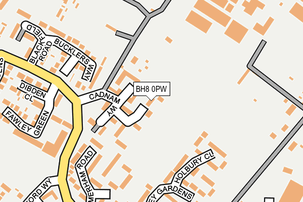 BH8 0PW map - OS OpenMap – Local (Ordnance Survey) BH8 0PW map - OS OpenMap – Local (Ordnance Survey)