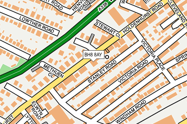 BH8 8AY map - OS OpenMap – Local (Ordnance Survey) BH8 8AY map - OS OpenMap – Local (Ordnance Survey)