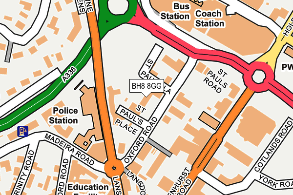 BH8 8GG map - OS OpenMap – Local (Ordnance Survey) BH8 8GG map - OS OpenMap – Local (Ordnance Survey)