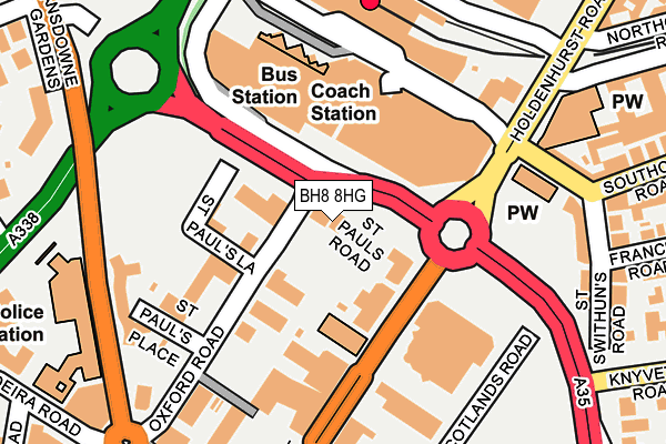BH8 8HG map - OS OpenMap – Local (Ordnance Survey) BH8 8HG map - OS OpenMap – Local (Ordnance Survey)