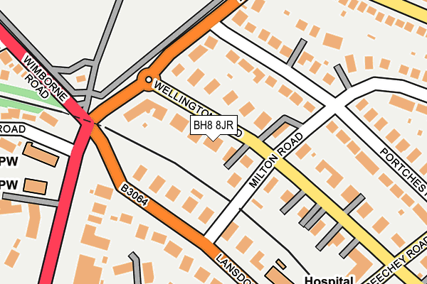 BH8 8JR map - OS OpenMap – Local (Ordnance Survey) BH8 8JR map - OS OpenMap – Local (Ordnance Survey)