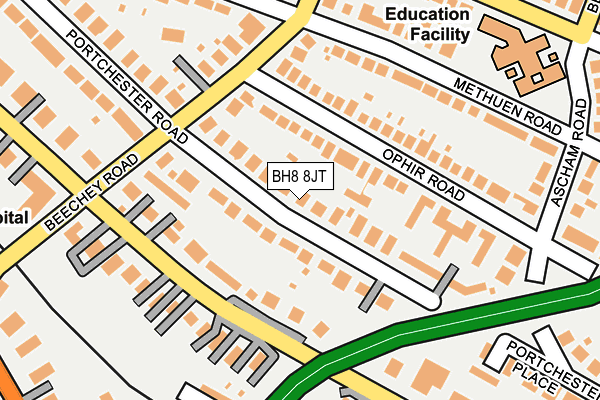 BH8 8JT map - OS OpenMap – Local (Ordnance Survey)
