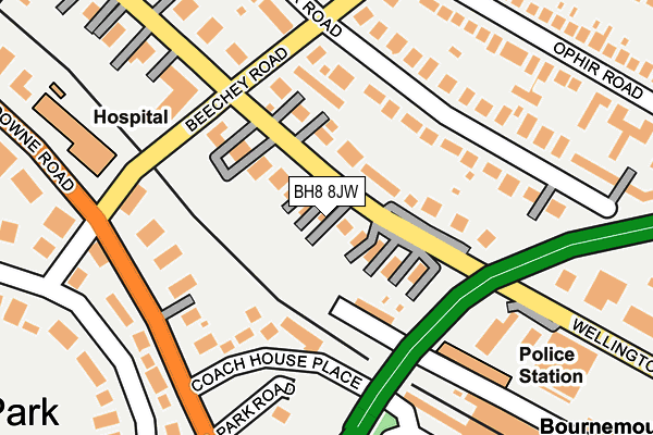 BH8 8JW map - OS OpenMap – Local (Ordnance Survey) BH8 8JW map - OS OpenMap – Local (Ordnance Survey)