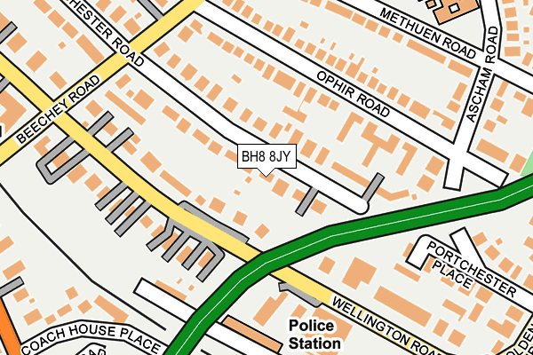 BH8 8JY map - OS OpenMap – Local (Ordnance Survey) BH8 8JY map - OS OpenMap – Local (Ordnance Survey)