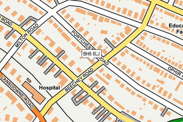 BH8 8LJ map - OS OpenMap – Local (Ordnance Survey) BH8 8LJ map - OS OpenMap – Local (Ordnance Survey)