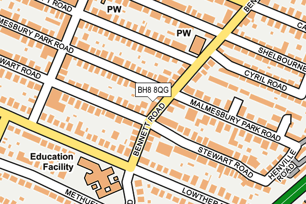 BH8 8QG map - OS OpenMap – Local (Ordnance Survey) BH8 8QG map - OS OpenMap – Local (Ordnance Survey)
