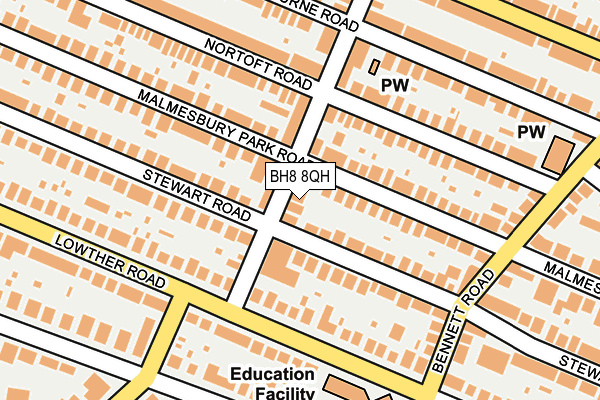 BH8 8QH map - OS OpenMap – Local (Ordnance Survey)