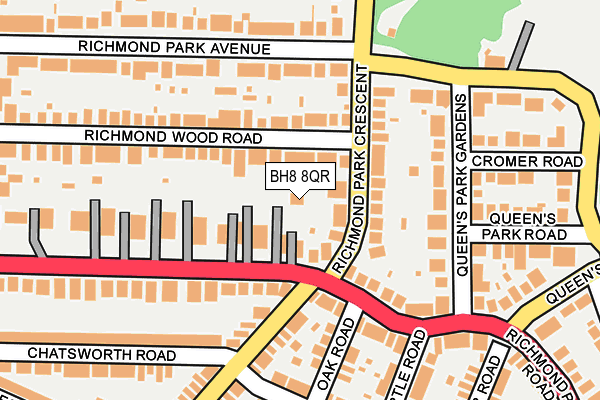 BH8 8QR map - OS OpenMap – Local (Ordnance Survey)
