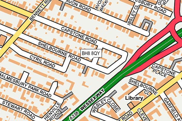 BH8 8QY map - OS OpenMap – Local (Ordnance Survey)