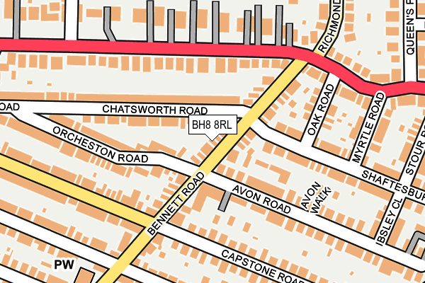 BH8 8RL map - OS OpenMap – Local (Ordnance Survey) BH8 8RL map - OS OpenMap – Local (Ordnance Survey)