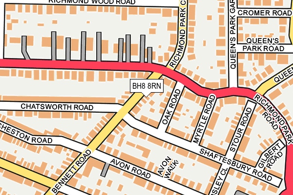 BH8 8RN map - OS OpenMap – Local (Ordnance Survey) BH8 8RN map - OS OpenMap – Local (Ordnance Survey)