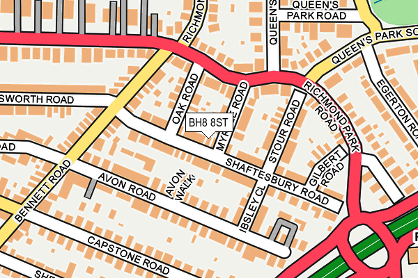 BH8 8ST map - OS OpenMap – Local (Ordnance Survey)