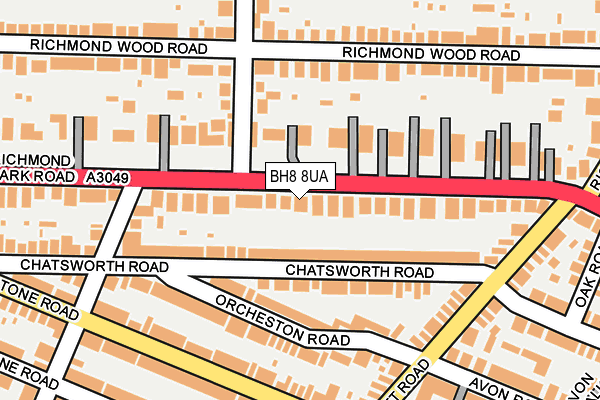 BH8 8UA map - OS OpenMap – Local (Ordnance Survey)