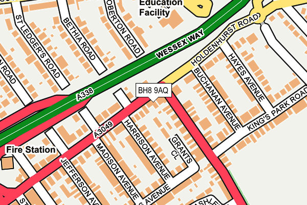 BH8 9AQ map - OS OpenMap – Local (Ordnance Survey) BH8 9AQ map - OS OpenMap – Local (Ordnance Survey)
