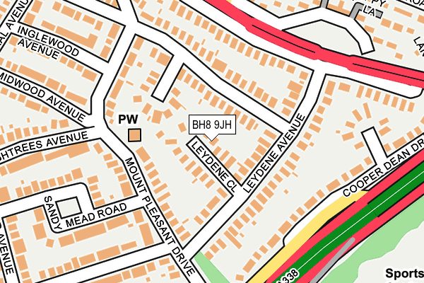 BH8 9JH map - OS OpenMap – Local (Ordnance Survey)