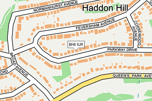 BH8 9JR map - OS OpenMap – Local (Ordnance Survey) BH8 9JR map - OS OpenMap – Local (Ordnance Survey)