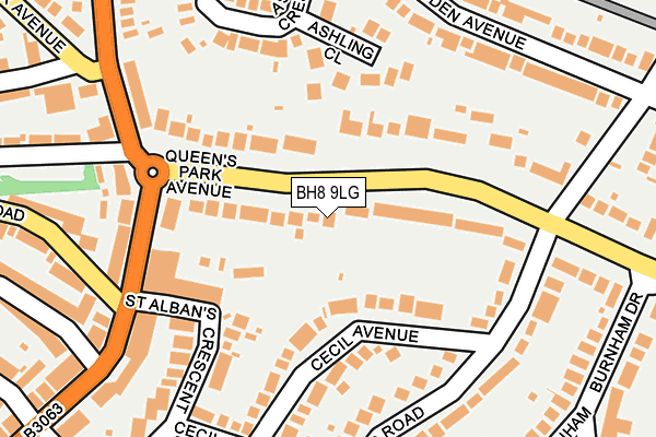 BH8 9LG map - OS OpenMap – Local (Ordnance Survey) BH8 9LG map - OS OpenMap – Local (Ordnance Survey)