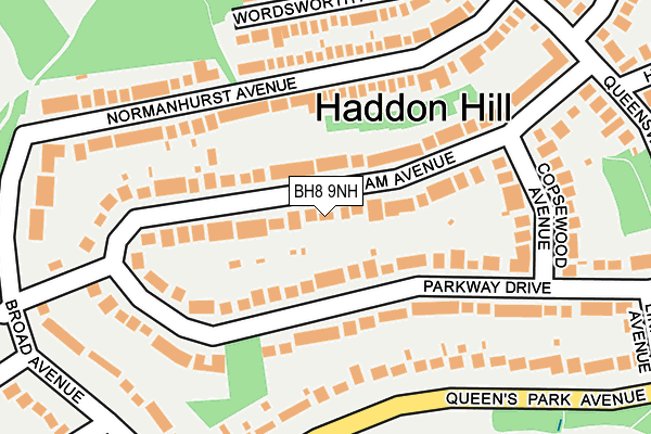 BH8 9NH map - OS OpenMap – Local (Ordnance Survey) BH8 9NH map - OS OpenMap – Local (Ordnance Survey)