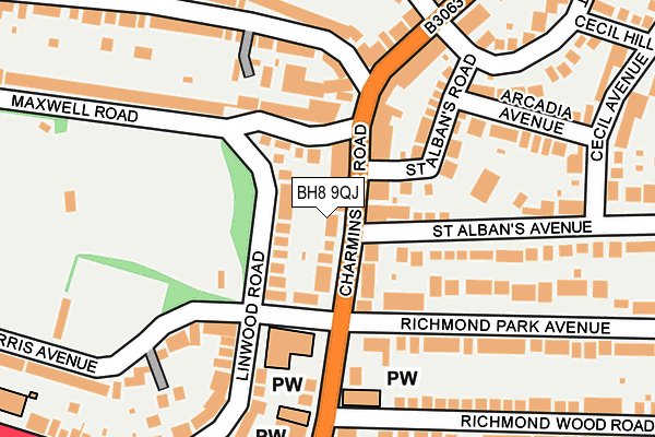 BH8 9QJ map - OS OpenMap – Local (Ordnance Survey) BH8 9QJ map - OS OpenMap – Local (Ordnance Survey)