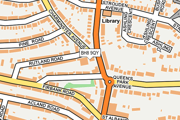 BH8 9QY map - OS OpenMap – Local (Ordnance Survey) BH8 9QY map - OS OpenMap – Local (Ordnance Survey)