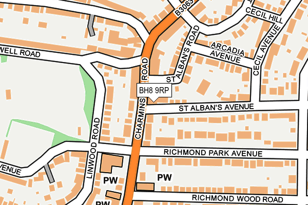 BH8 9RP map - OS OpenMap – Local (Ordnance Survey)
