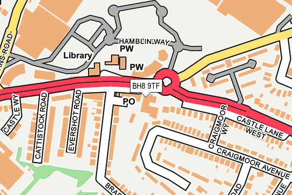 BH8 9TF map - OS OpenMap – Local (Ordnance Survey) BH8 9TF map - OS OpenMap – Local (Ordnance Survey)