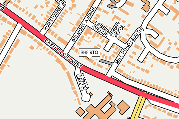 BH8 9TQ map - OS OpenMap – Local (Ordnance Survey) BH8 9TQ map - OS OpenMap – Local (Ordnance Survey)
