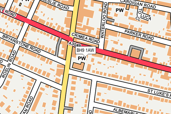 BH9 1AW map - OS OpenMap – Local (Ordnance Survey) BH9 1AW map - OS OpenMap – Local (Ordnance Survey)