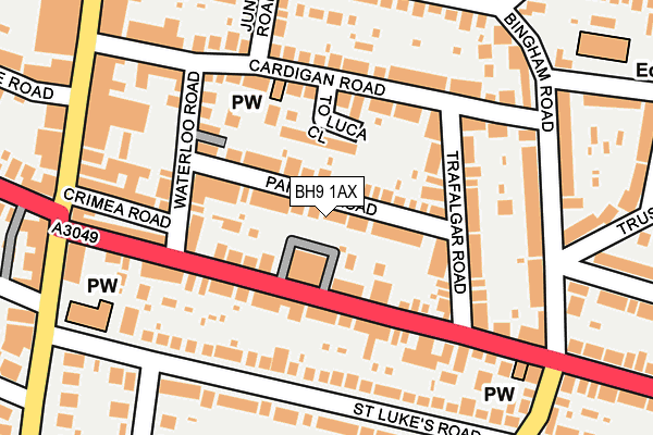 BH9 1AX map - OS OpenMap – Local (Ordnance Survey) BH9 1AX map - OS OpenMap – Local (Ordnance Survey)