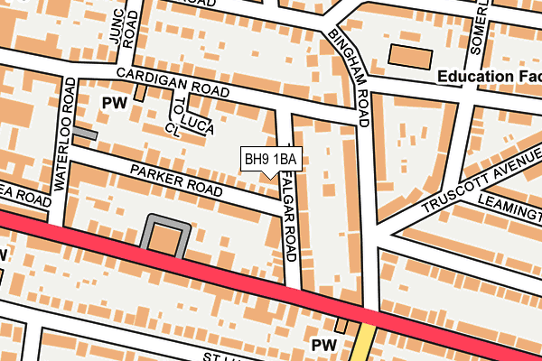 BH9 1BA map - OS OpenMap – Local (Ordnance Survey) BH9 1BA map - OS OpenMap – Local (Ordnance Survey)