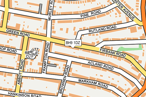 BH9 1DZ map - OS OpenMap – Local (Ordnance Survey) BH9 1DZ map - OS OpenMap – Local (Ordnance Survey)