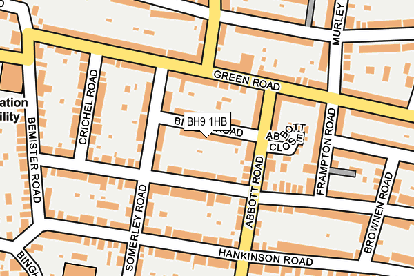 BH9 1HB map - OS OpenMap – Local (Ordnance Survey) BH9 1HB map - OS OpenMap – Local (Ordnance Survey)