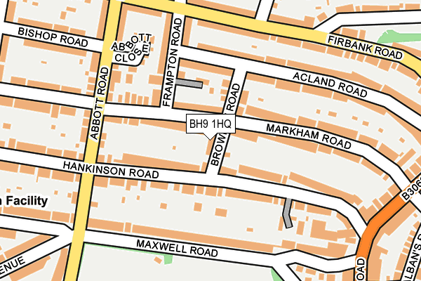 BH9 1HQ map - OS OpenMap – Local (Ordnance Survey)