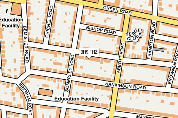 BH9 1HZ map - OS OpenMap – Local (Ordnance Survey) BH9 1HZ map - OS OpenMap – Local (Ordnance Survey)
