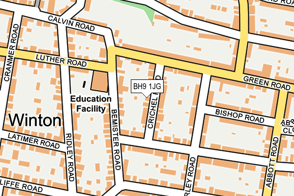 BH9 1JG map - OS OpenMap – Local (Ordnance Survey) BH9 1JG map - OS OpenMap – Local (Ordnance Survey)
