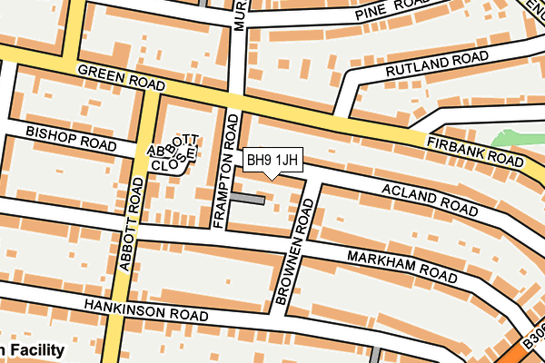 BH9 1JH map - OS OpenMap – Local (Ordnance Survey) BH9 1JH map - OS OpenMap – Local (Ordnance Survey)