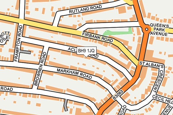 BH9 1JQ map - OS OpenMap – Local (Ordnance Survey) BH9 1JQ map - OS OpenMap – Local (Ordnance Survey)