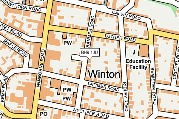 BH9 1JU map - OS OpenMap – Local (Ordnance Survey) BH9 1JU map - OS OpenMap – Local (Ordnance Survey)